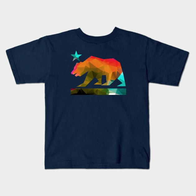 California State Bear (fractal colors) Kids T-Shirt by robotface